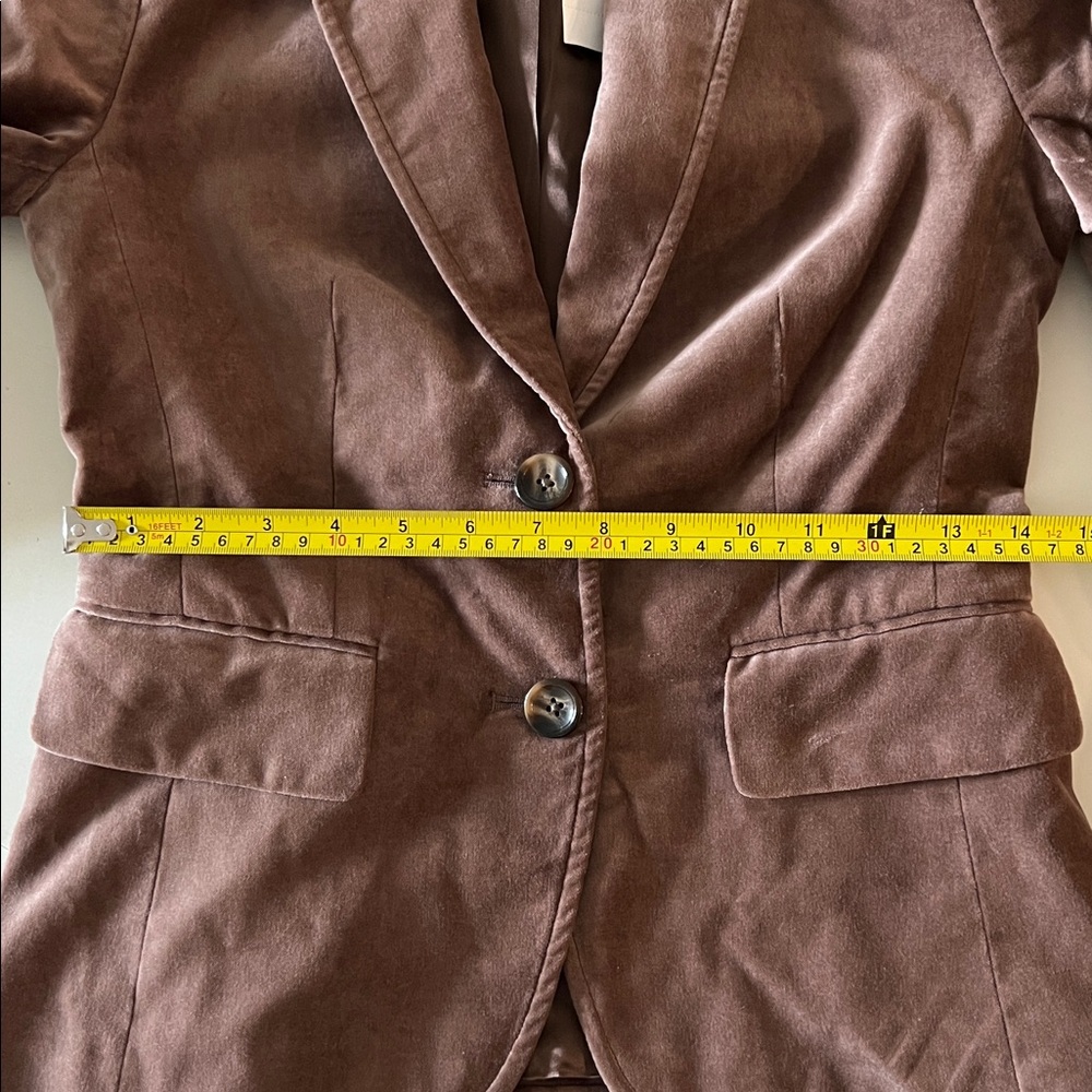 Banana Republic Factory Brown Velvet Blazer Womens Size 0 - Picture 13 of 14
